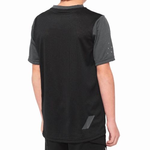 100% Ridecamp Youth Short Sleeve Jersey Black & Charcoal