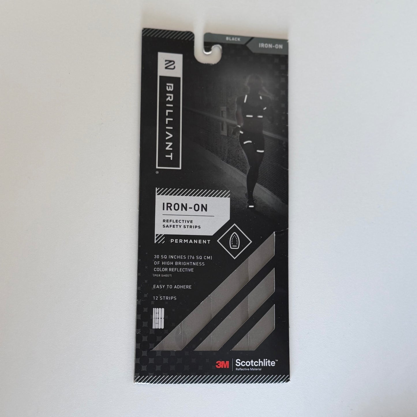 BRILLIANT Reflective Unisex Adult Iron On Reflective Tape Strips