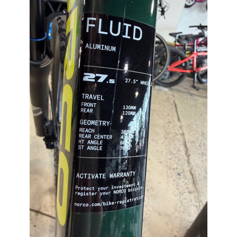NORCO 2026 Fluid FS Youth 27.5 Bike Dark Metallic Green - PRE ORDER