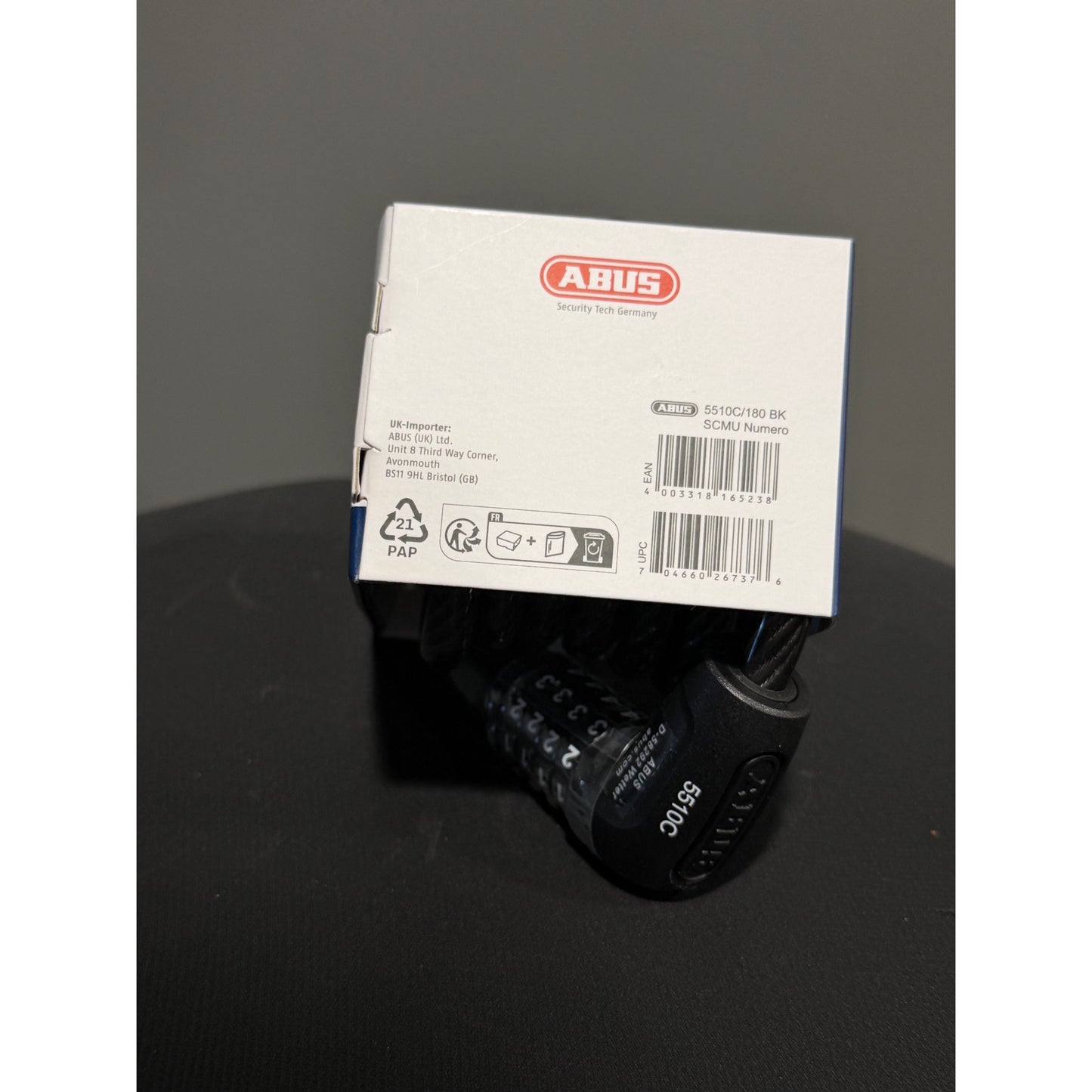 ABUS Coil Lock COMBO NUMERO 5510C 180cm
