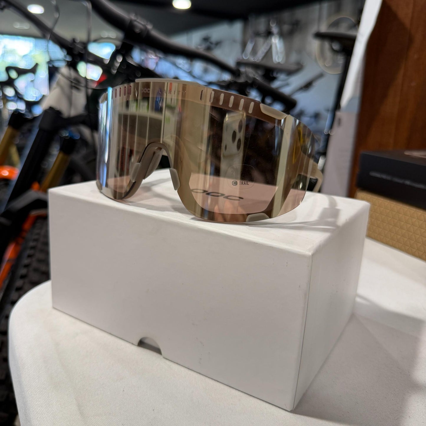 POC Devour Sunglasses Moonstone Grey With Brown Silver Mirror Lens