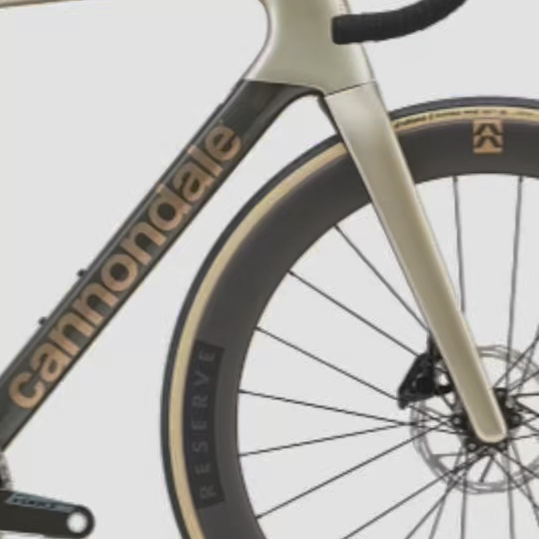 Load video: A quick look at one of the first bikes from our first Cannondale delivery to the shop. The SuperSix EVO is known for its lightweight frame, speed, and race-ready feel, and it was great to have one come through the workshop and into the showroom.